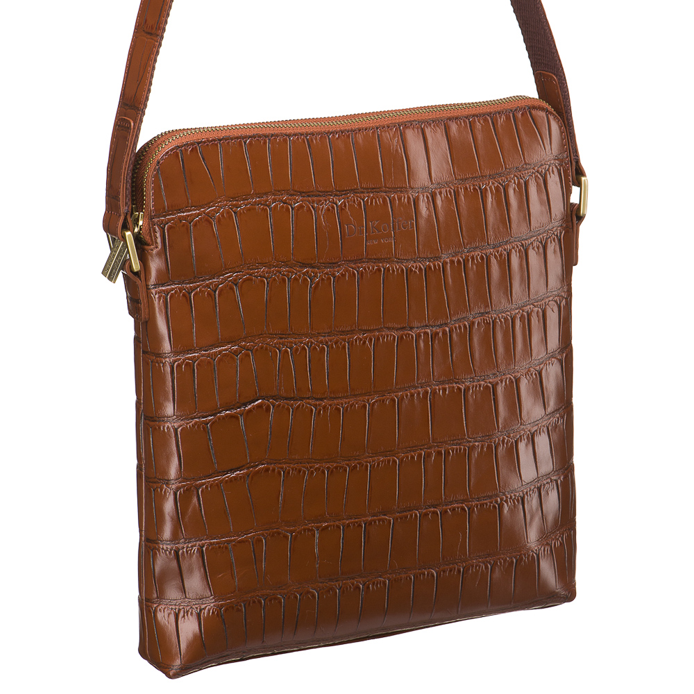 Сумка через плечо Dr.Koffer из натуральной кожи коричневая