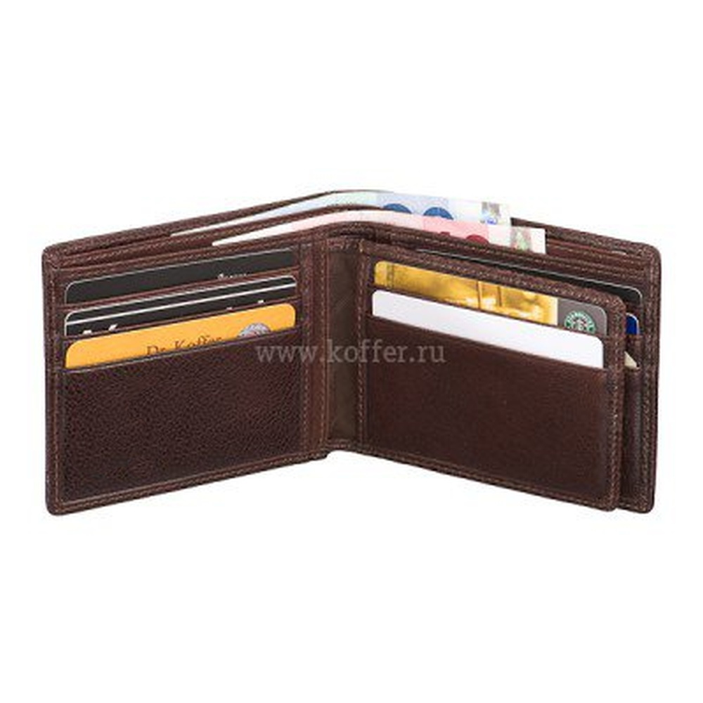 Портмоне Dr.Koffer из натуральной кожи коричневое