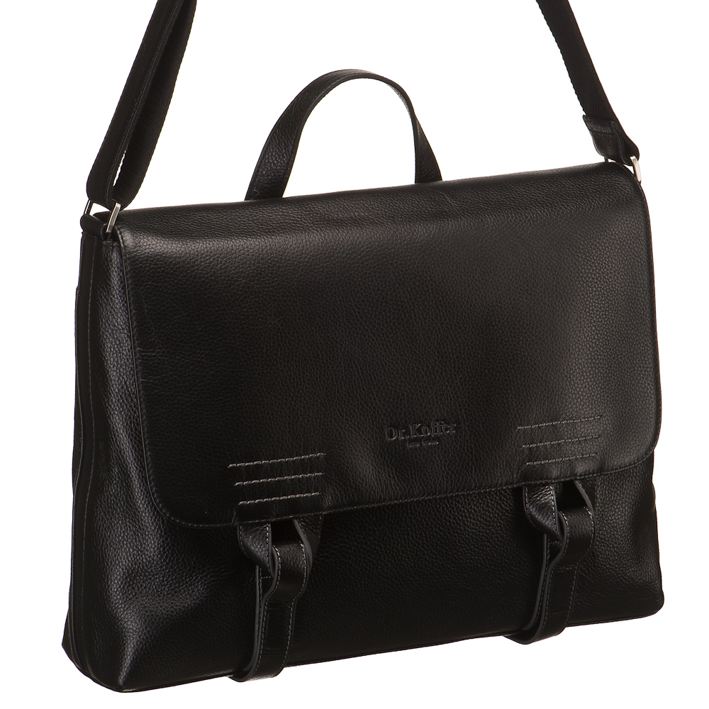 Сумка через плечо Dr.Koffer из натуральной кожи черная