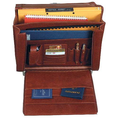 Портфель Dr.Koffer из натуральной кожи светло-коричневый