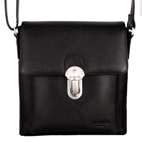 Сумка через плечо Dr.Koffer из натуральной кожи черная