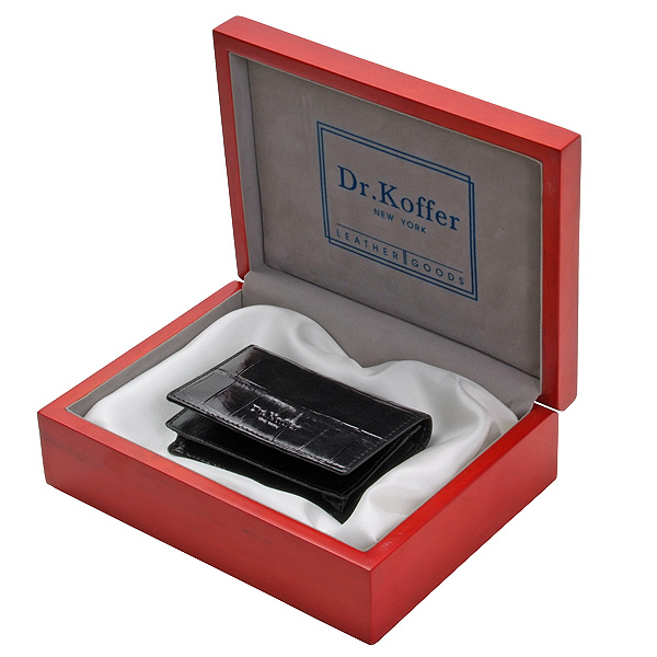 Визитница Dr.Koffer из натуральной кожи черная