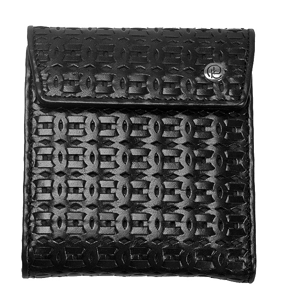 Черное плетеное портмоне на кнопке Dr.Koffer X510152-86-04