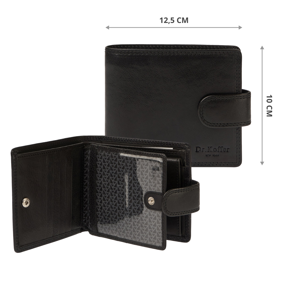 Портмоне Dr.Koffer из натуральной кожи черное