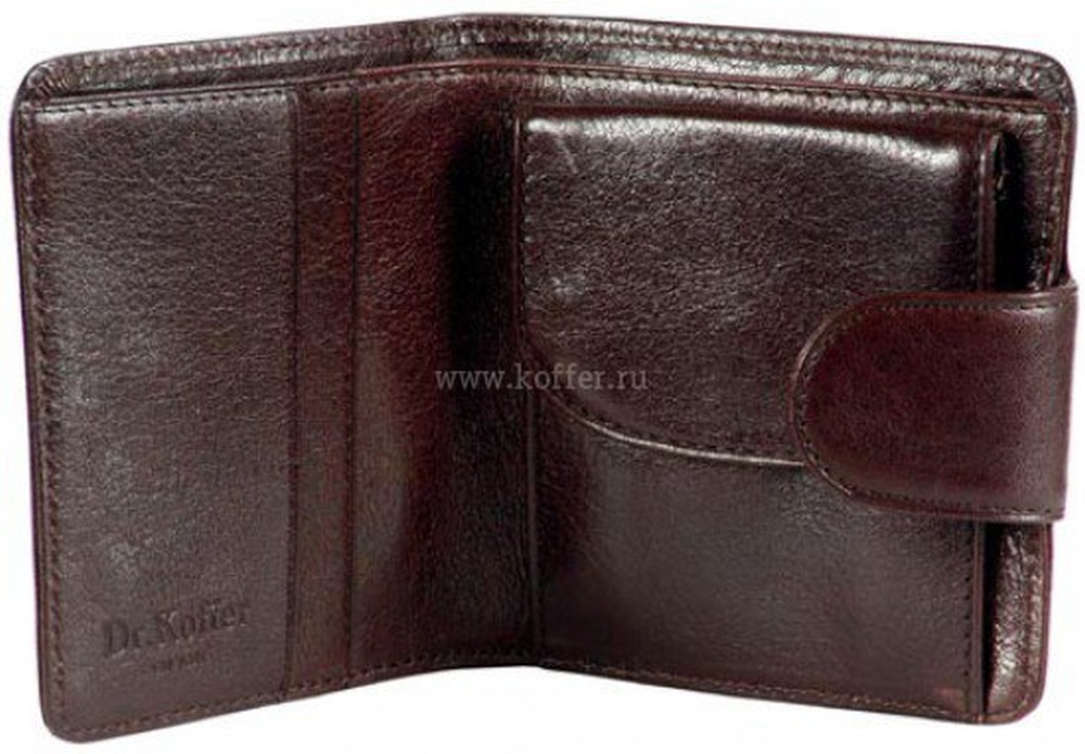 Портмоне Dr.Koffer из натуральной кожи коричневое