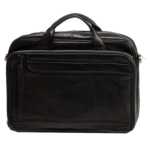Деловая сумка Dr.Koffer из натуральной кожи черная
