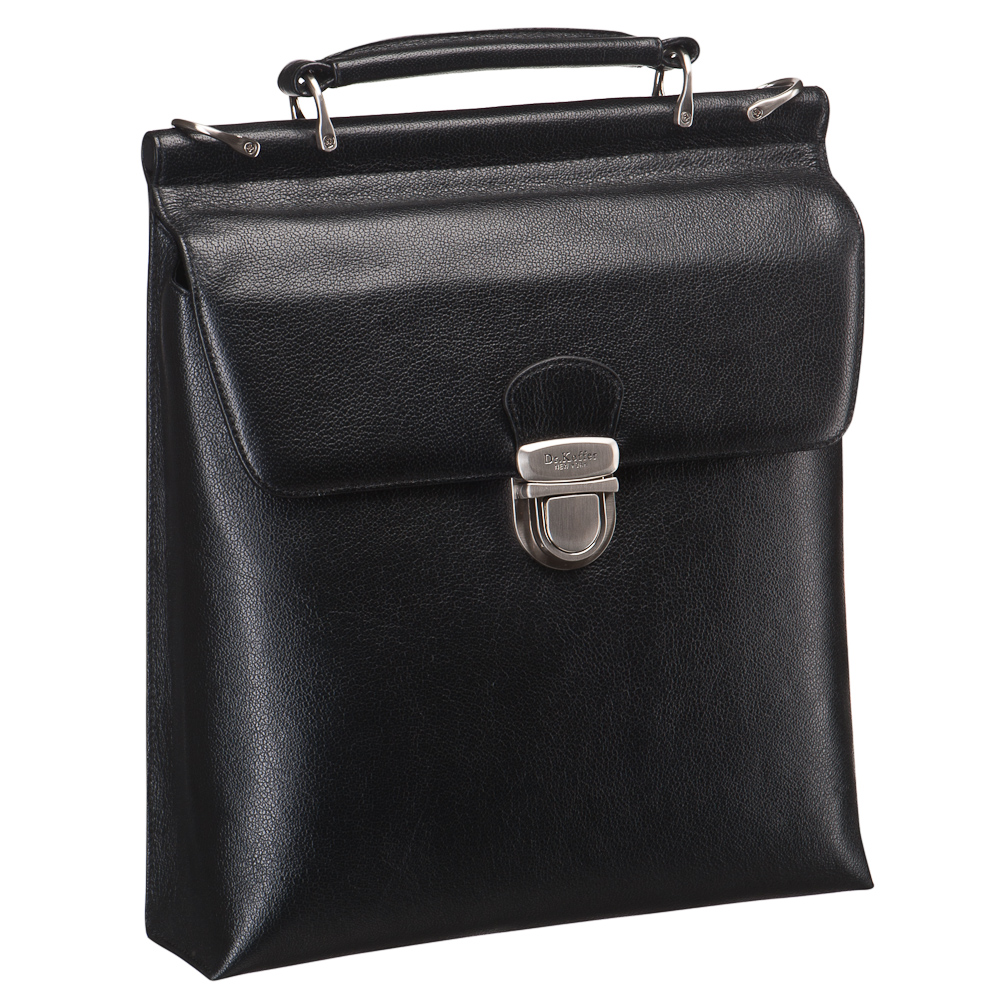 Сумка планшет Dr.Koffer из натуральной кожи черный