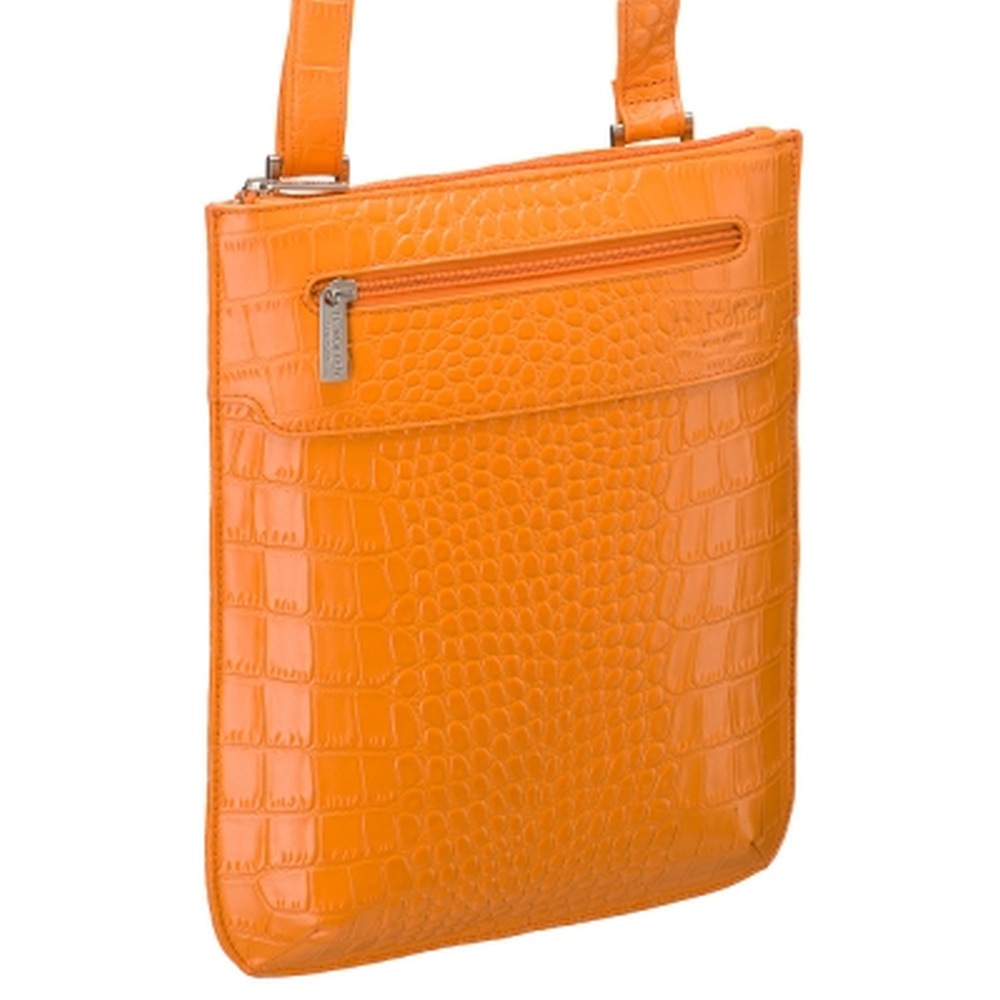 Сумка через плечо Dr.Koffer из натуральной кожи оранжевая