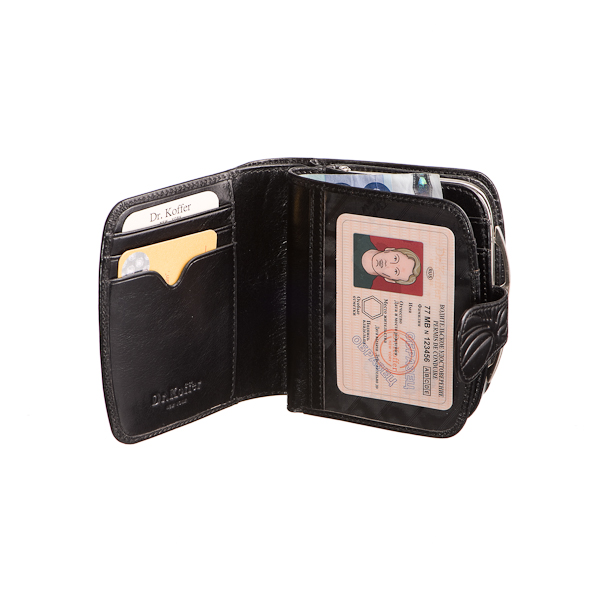 Кошелек Dr.Koffer из натуральной кожи черный