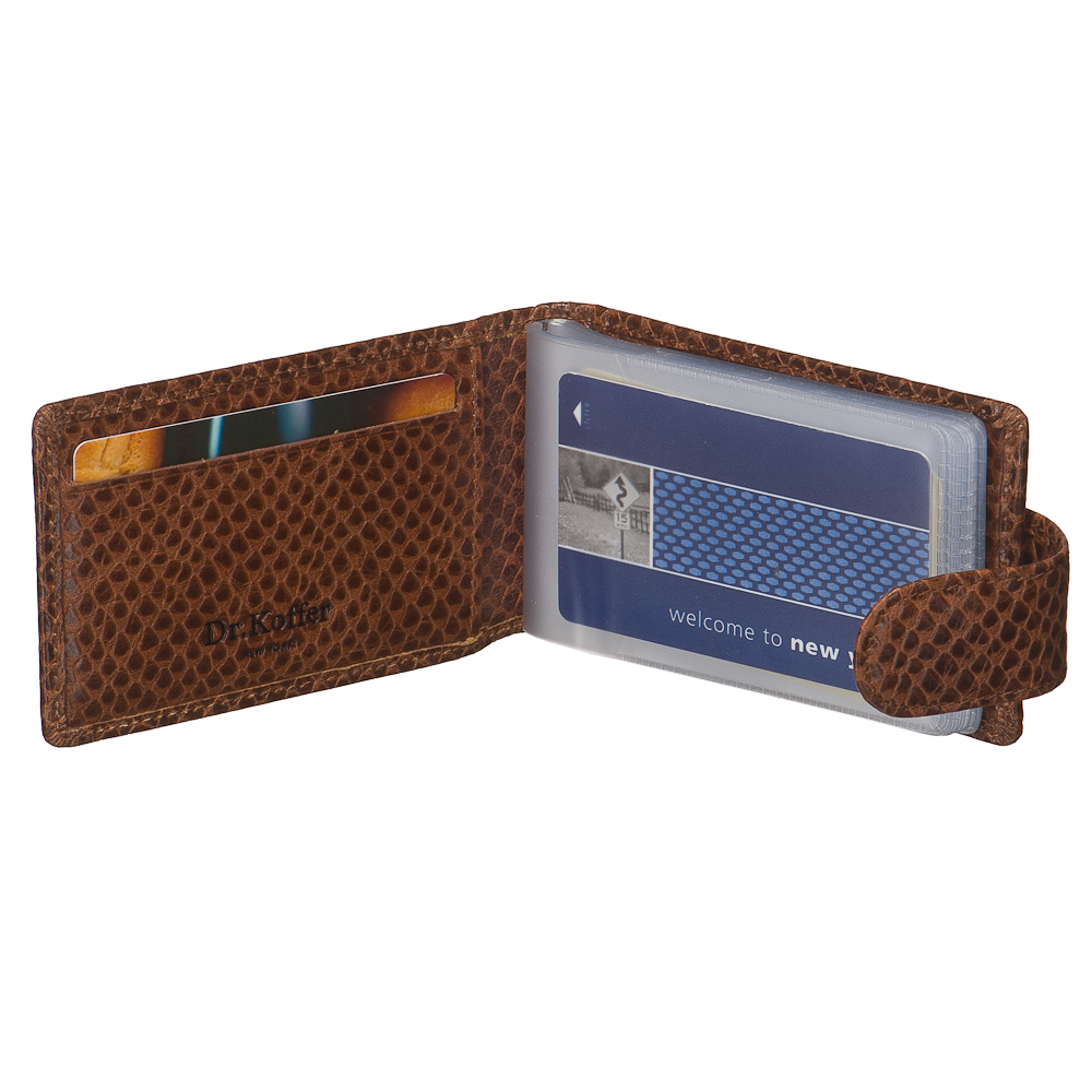Визитница Dr.Koffer из натуральной кожи темно-коричневая
