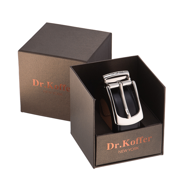 Ремень Dr. Koffer из натуральной кожи черный