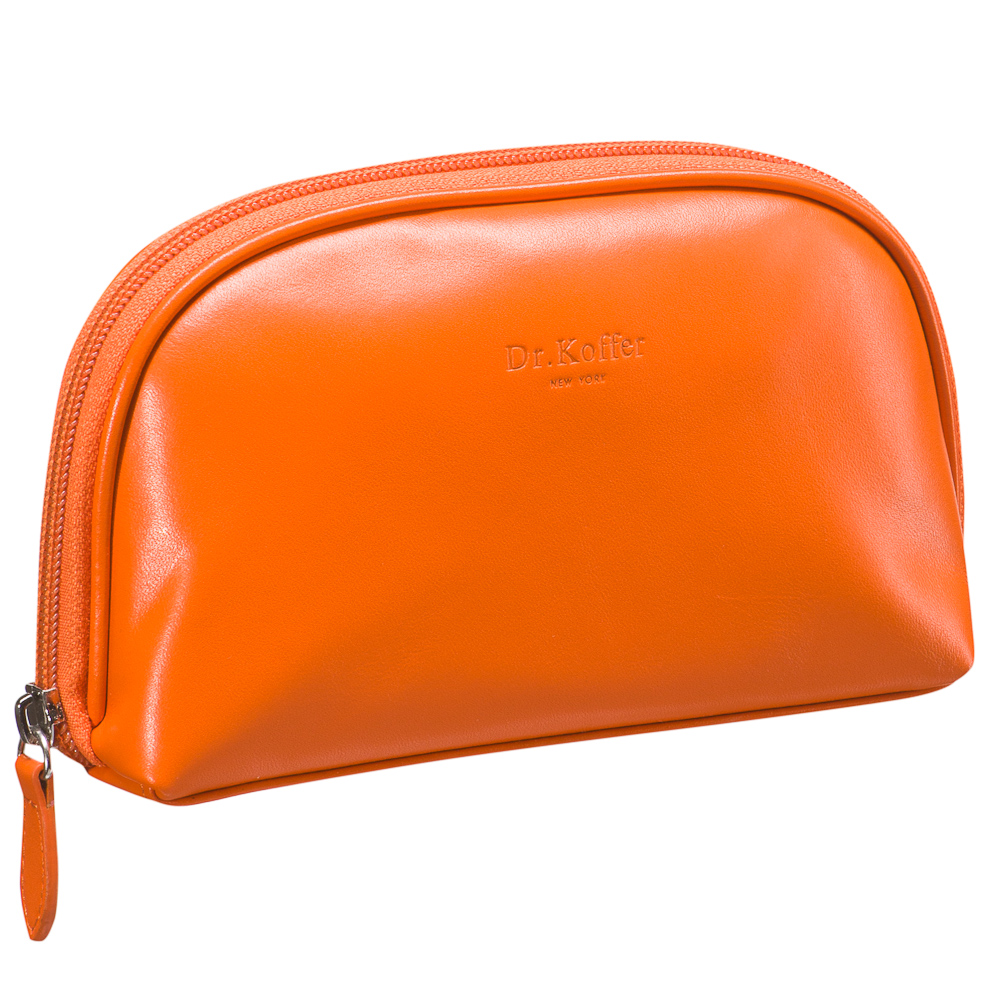 Косметичка Dr.Koffer из натуральной кожи оранжевая