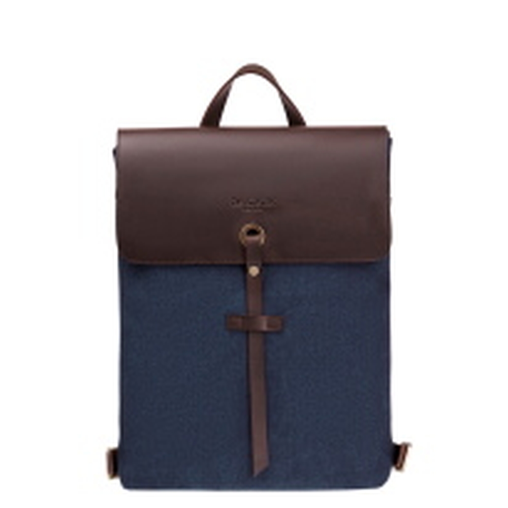 Рюкзак Dr.Koffer из канваса и натуральной кожи синий