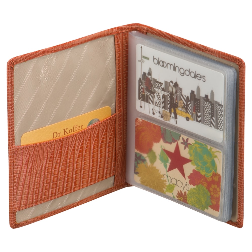 Визитница Dr.Koffer из натуральной кожи оранжевая