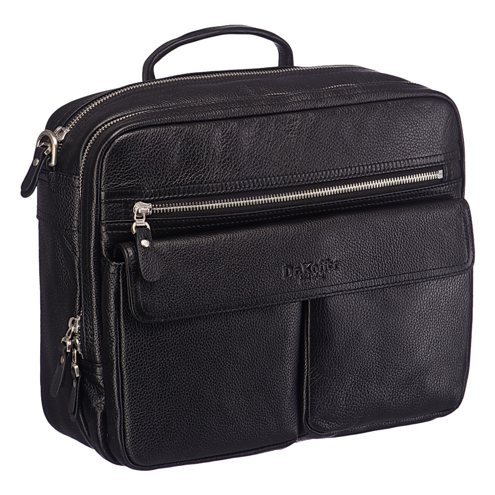 Сумка через плечо Dr.Koffer из натуральной кожи черная