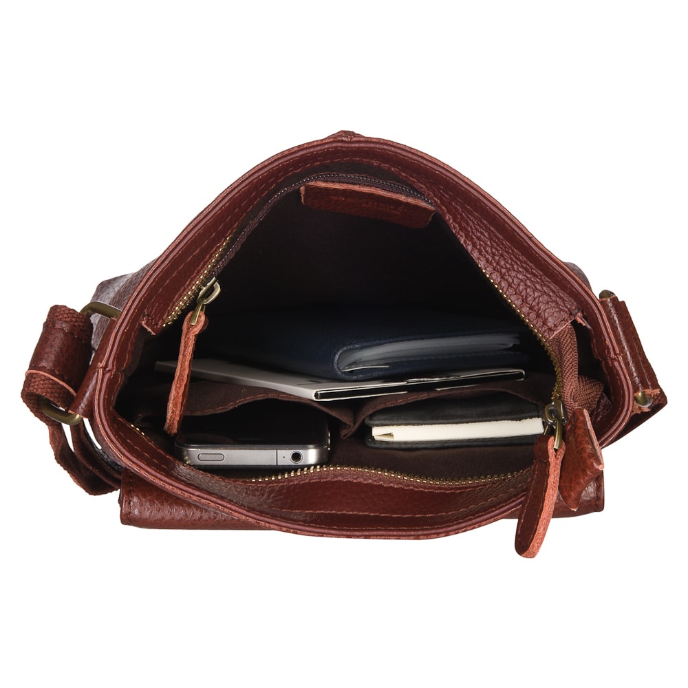 Сумка через плечо Dr.Koffer из натуральной кожи коричневая