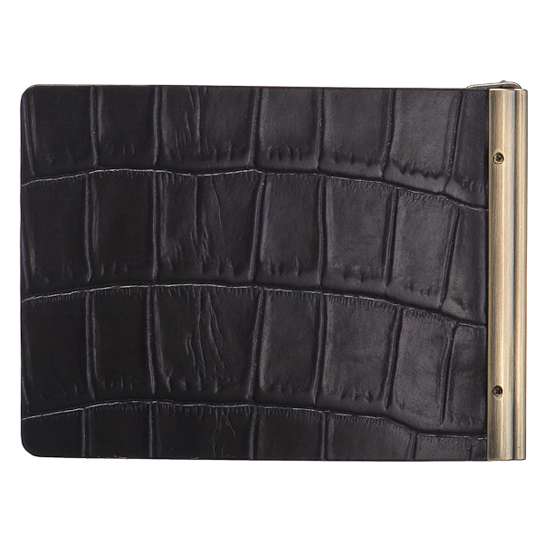 Зажим для денег Dr.Koffer из натуральной кожи черный