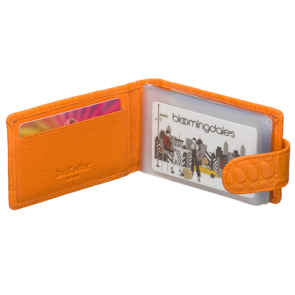 Визитница Dr.Koffer из натуральной кожи оранжевая