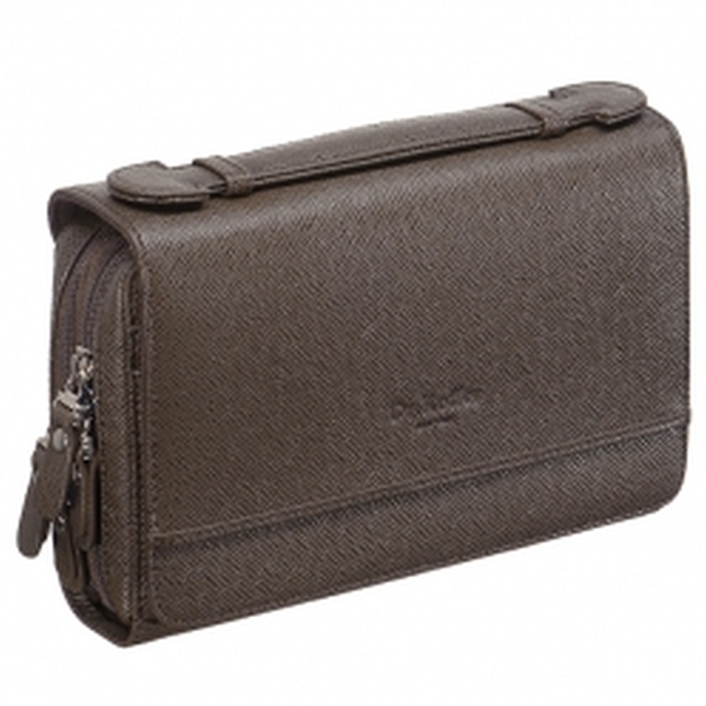 Мужская кожаная сумка визитка коричневого цвета Dr.Koffer B402499-141-09