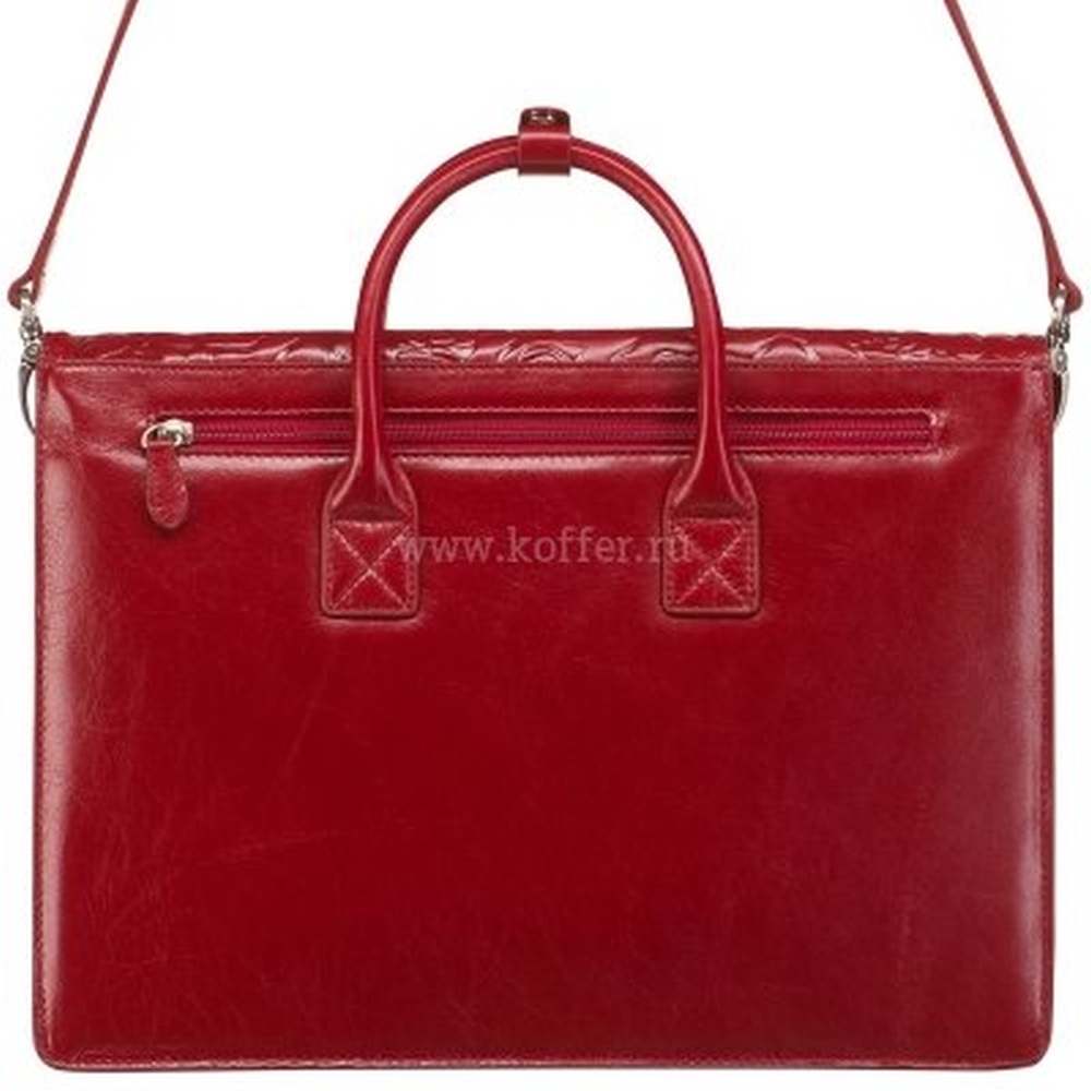 Женская сумка красного цвета для документов, с клапаном на скрытых магнитах Dr.Koffer B402138-148-03