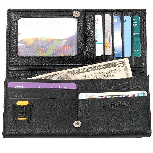 Портмоне Dr.Koffer из натуральной кожи черное