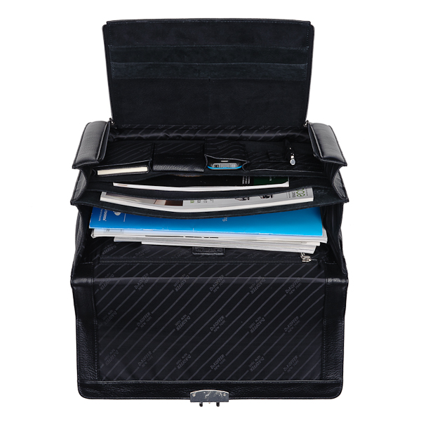 Портфель Dr.Koffer из натуральной кожи черный