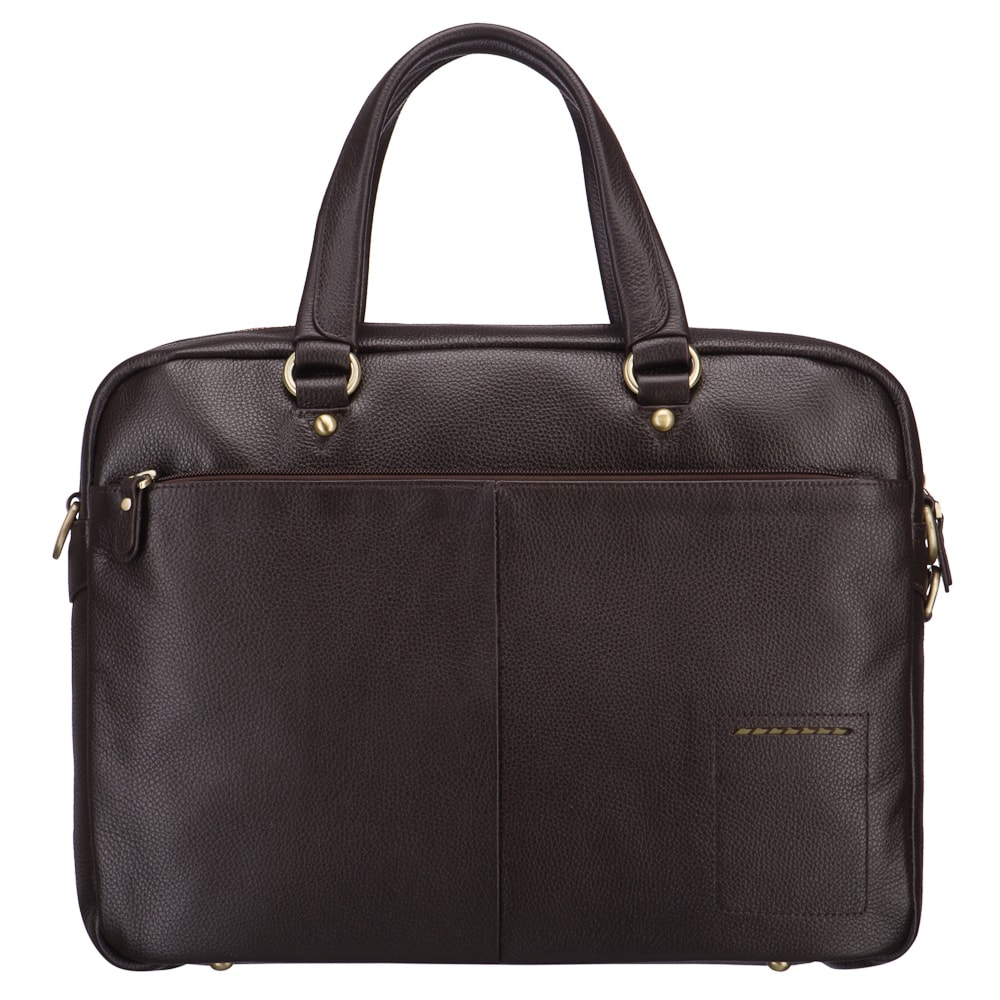 Деловая сумка Dr.Koffer из натуральной кожи темно-коричневая