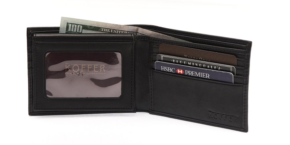 Портмоне Dr.Koffer из натуральной кожи черное