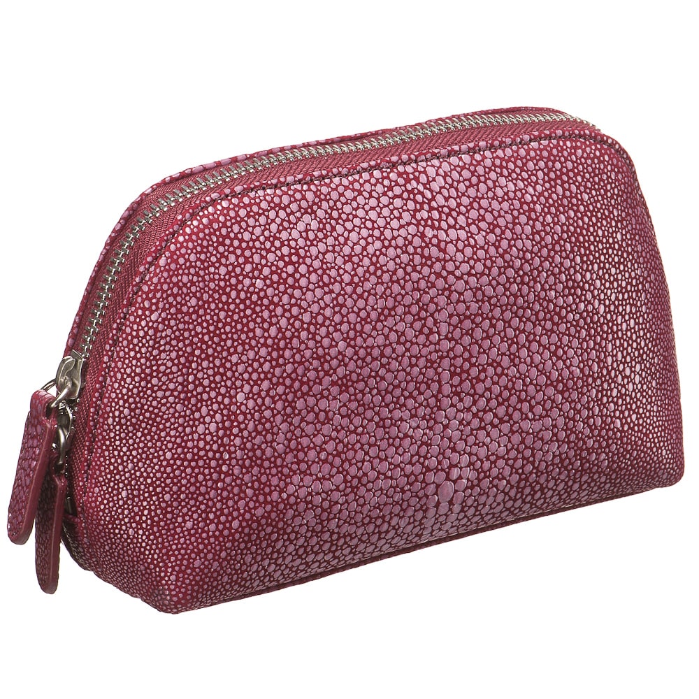 Косметичка Dr.Koffer из натуральной кожи фиолетовая