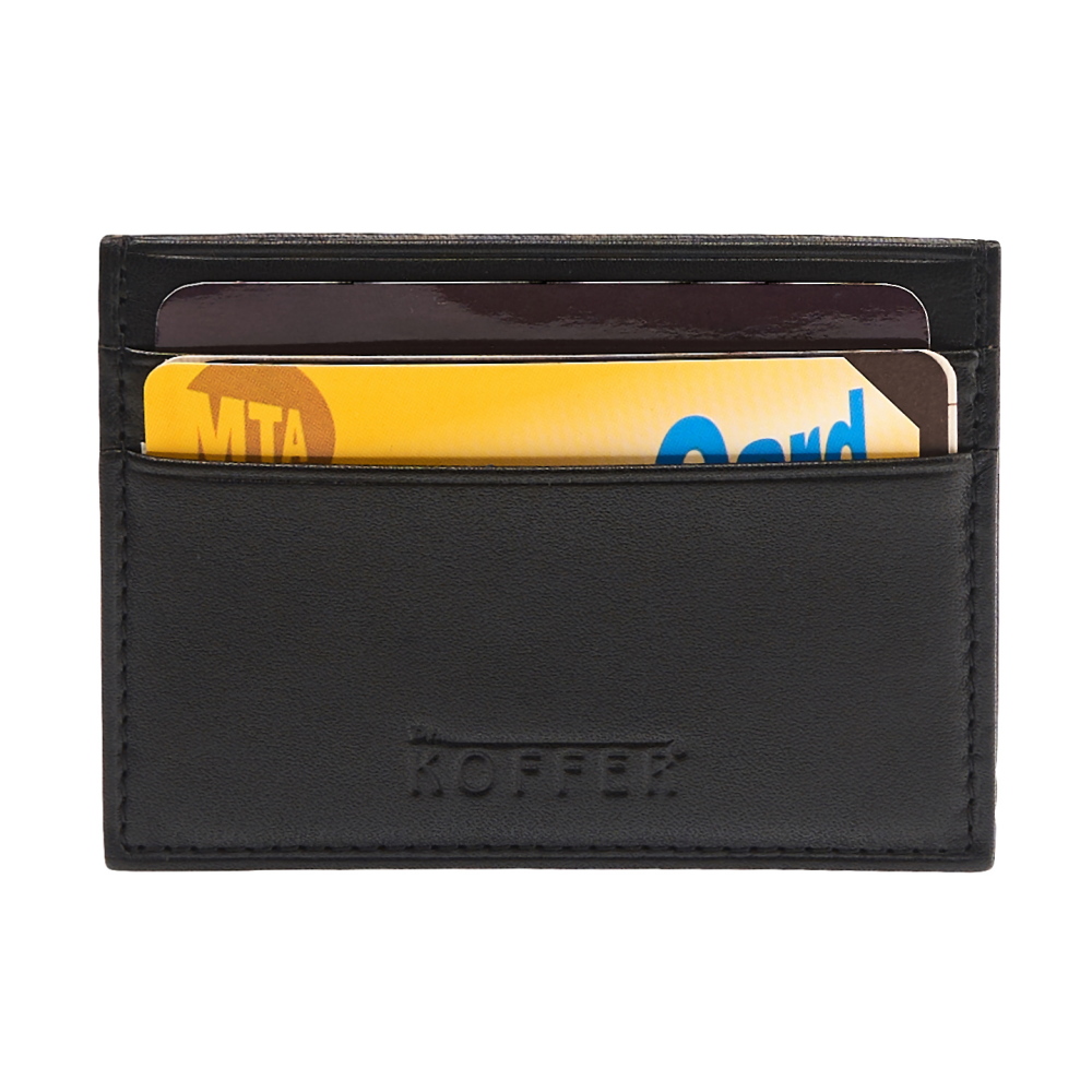 Визитница Dr.Koffer из натуральной кожи черная