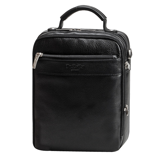 Черная мужская сумка для документов на молнии Dr.Koffer B402251-01-04