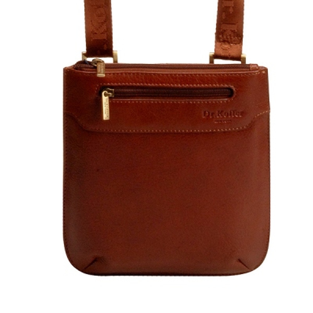 Сумка через плечо Dr.Koffer из натуральной кожи коричневая