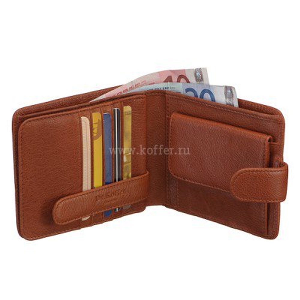 Портмоне Dr.Koffer из натуральной кожи светло-коричневое