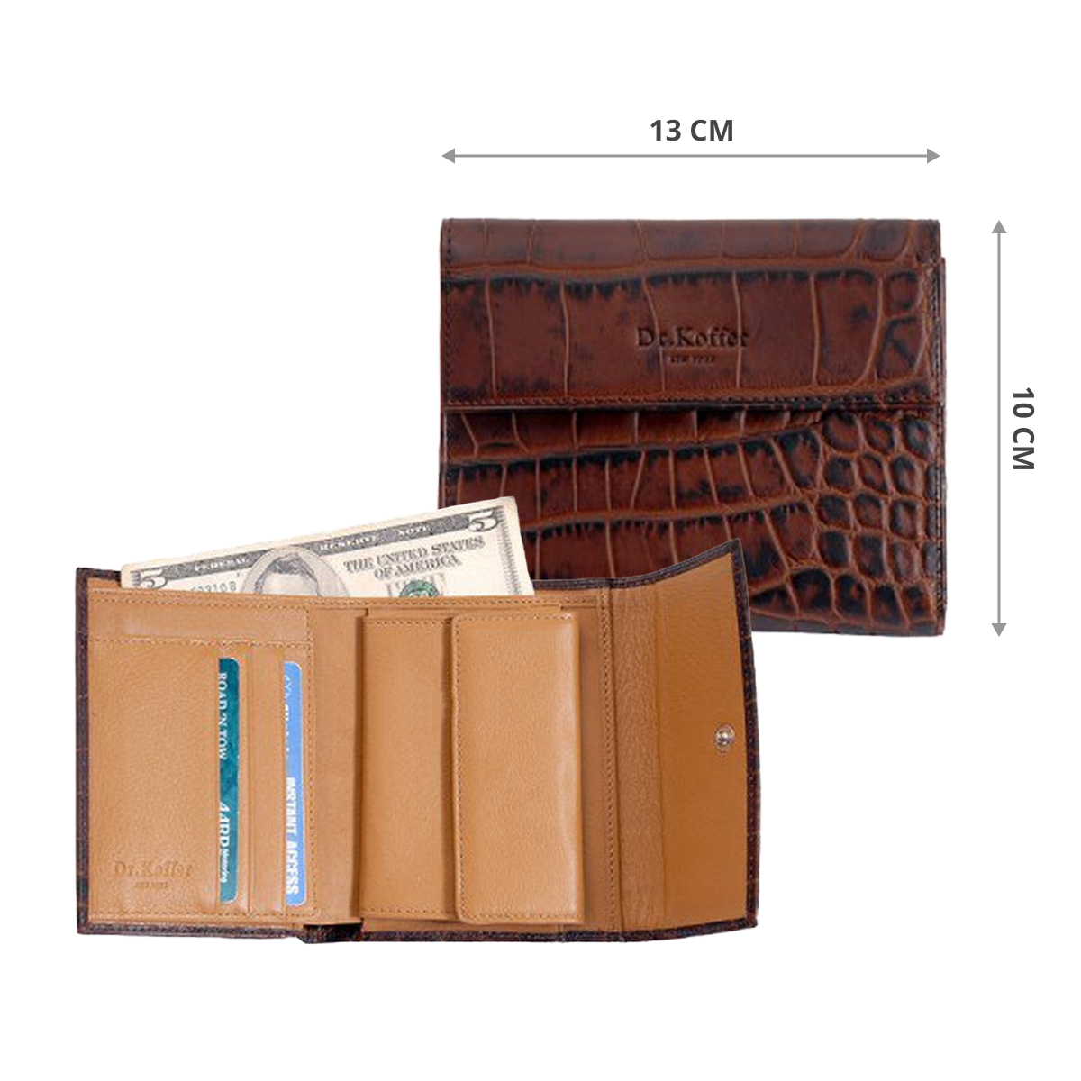 Портмоне Dr.Koffer из натуральной кожи коричневое