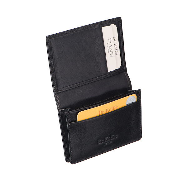 Визитница Dr.Koffer из натуральной кожи черная