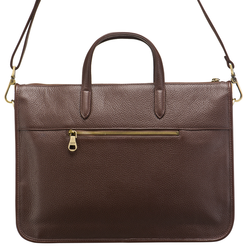 Деловая сумка Dr.Koffer из натуральной кожи темно-коричневая