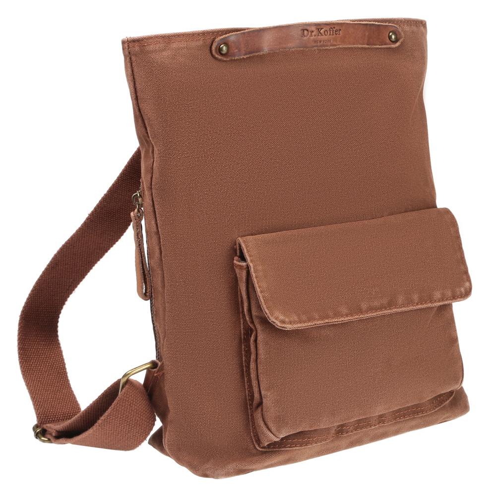 Рюкзак Dr.Koffer из натуральной кожи темно-коричневый