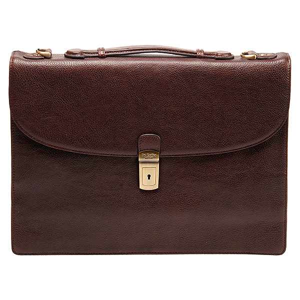 Портфель Dr.Koffer из натуральной кожи темно-коричневый