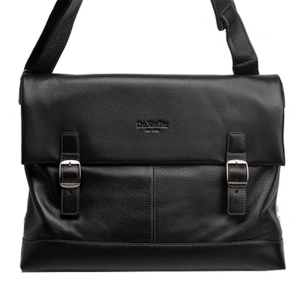 Сумка через плечо Dr.Koffer из натуральной кожи черная