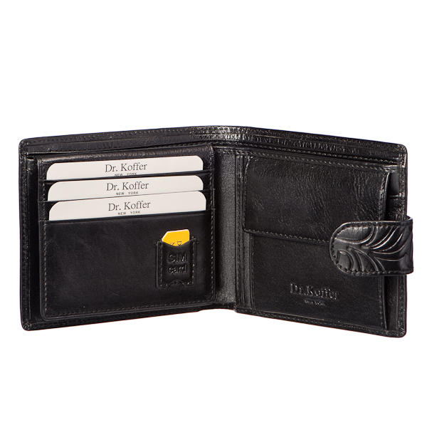 Портмоне Dr.Koffer из натуральной кожи черное
