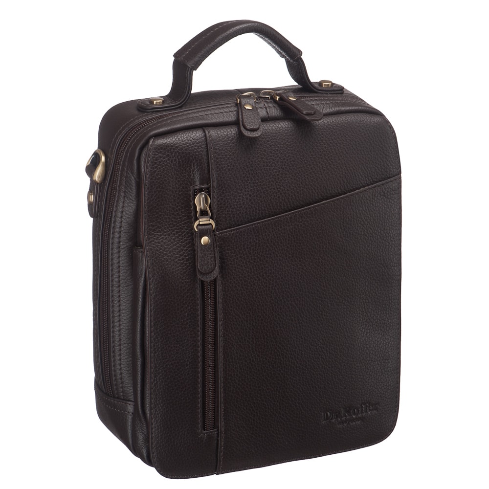 Сумка через плечо Dr.Koffer из натуральной кожи коричневая