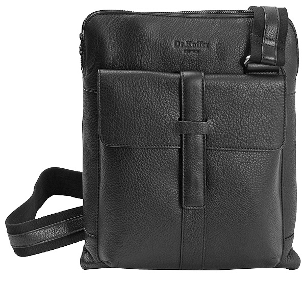 Сумка через плечо Dr.Koffer из натуральной кожи черная