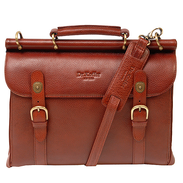 Портфель Dr.Koffer из натуральной кожи светло-коричневый