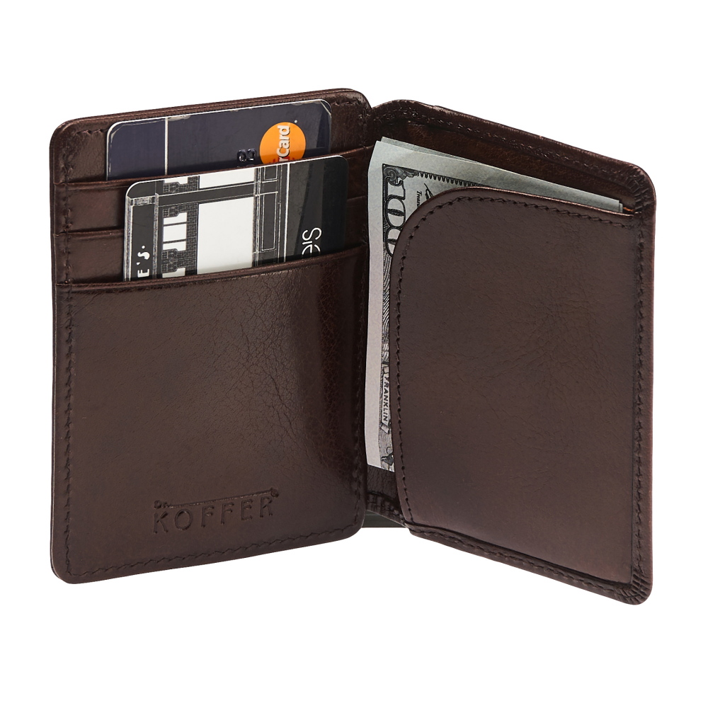 Визитница Dr.Koffer из натуральной кожи темно-коричневая