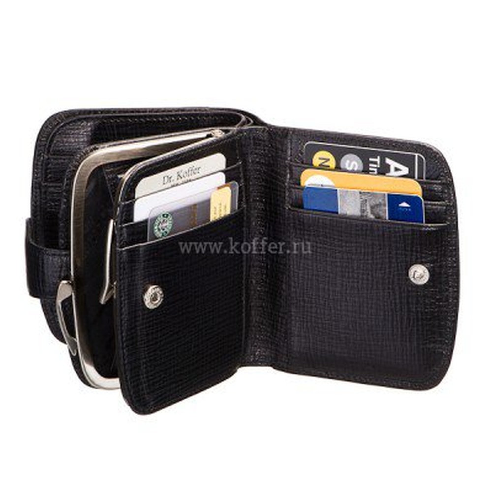 Кошелек Dr.Koffer из натуральной кожи черный