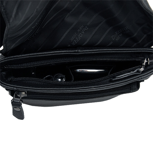 Черная кожаная сумка через плечо Dr.Koffer M402352-105-04
