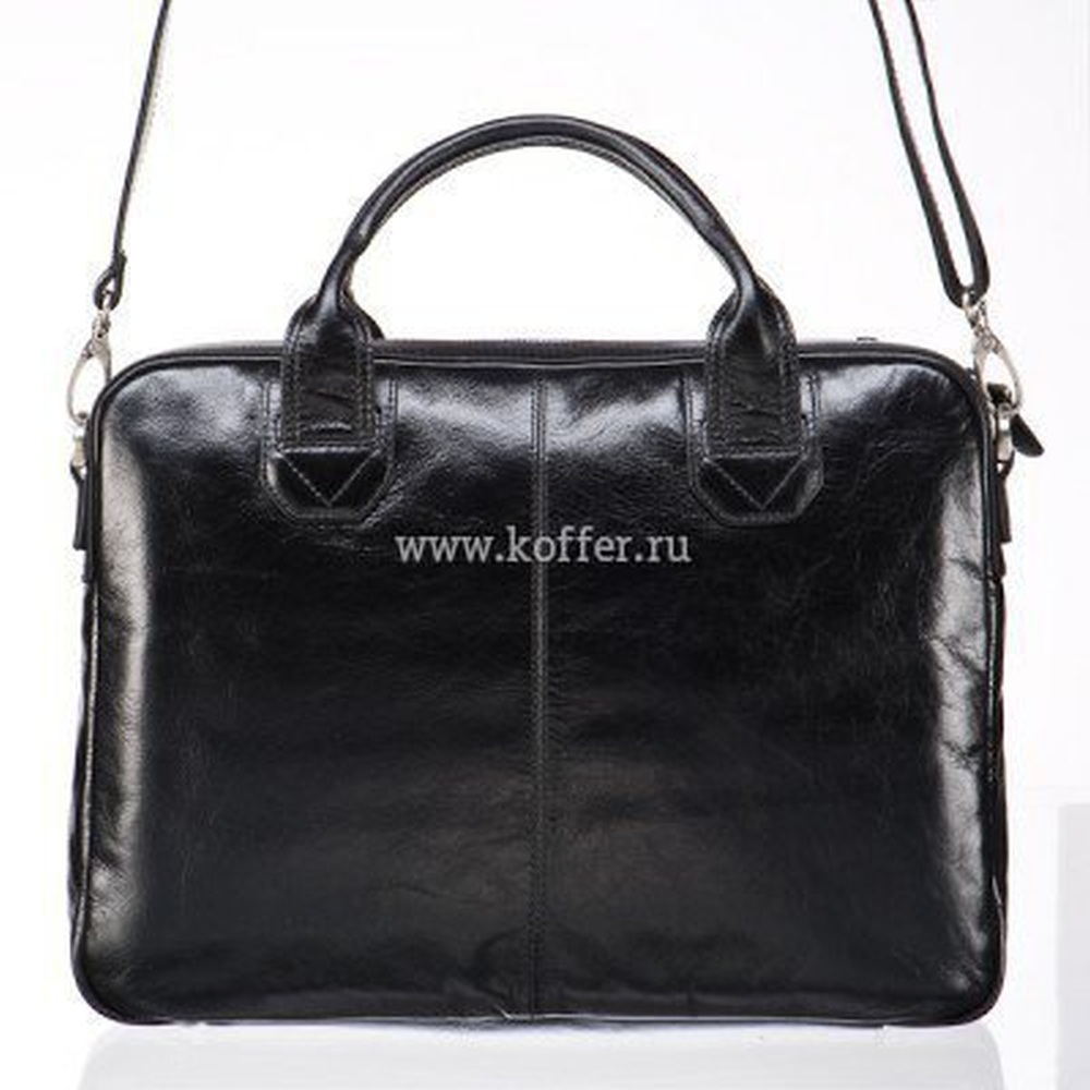 Деловая сумка Dr.Koffer из натуральной кожи черная