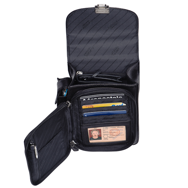 Сумка через плечо Dr.Koffer из натуральной кожи черная