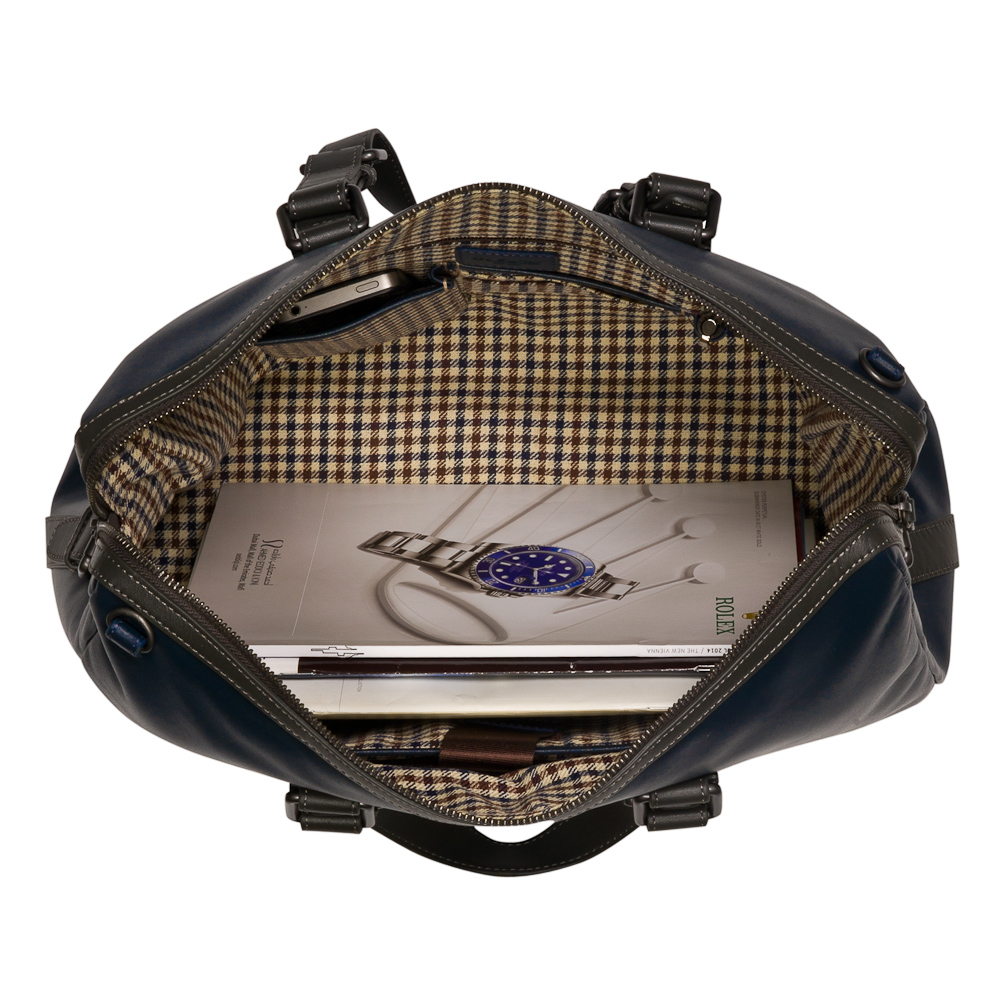 Деловая сумка Dr.Koffer из натуральной кожи синяя