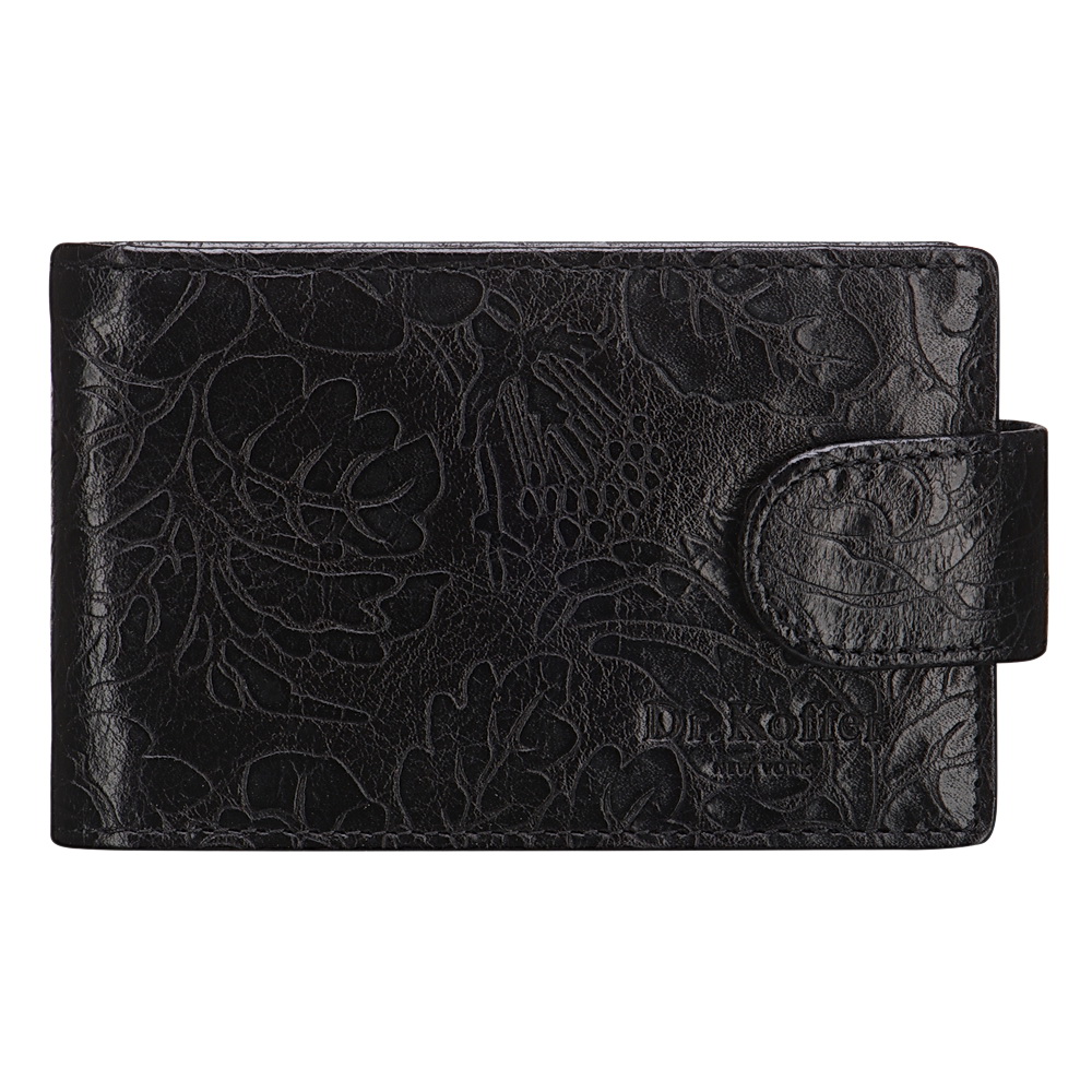 Визитница Dr.Koffer из натуральной кожи черная